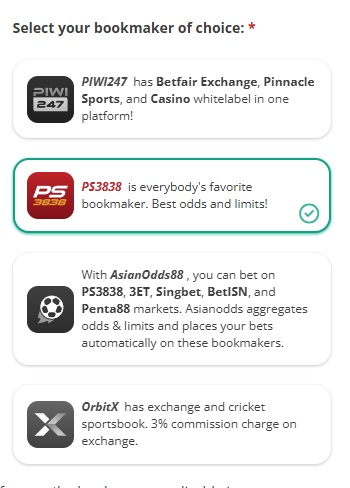 Доступ к многим азиатским букмекерам